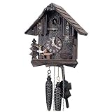 buy cheap price Schneider 8'' Quartz Cuckoo Clock with Alpine Chalet and Moving Wood Chopper