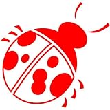 Glueckskaefer Aufkleber 001, 10 cm, rot
