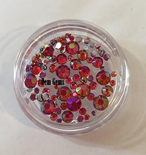 Red Tiny Rounded Nail Art Gems faux Mini Rhinestone Jewel Micro Stones