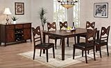 IMAGE OF Oxford Dining Table with Butterfly Leaf and 6 X-back Side Chairs in Rustic Oak Finish #AD 91540,91541