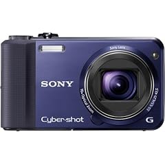Sony DSC-HX7VL Digitalkamera (16 Megapixel, 10-fach opt. Zoom, Full HD Videoaufnahme, GPS, 7,6 cm (3 Zoll) Display, bildstabilisiert) blau