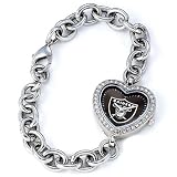 Oakland Raiders NFL Heart Watch Bracelet