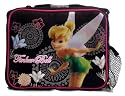 Tinkerbell Lunch Box - Disney Princess Fairies Tinker Bell Insulated Black & Pink Messenger Style Lunch Bag Tote; Great Gift Idea (Kids & Childrens Lunch Box)