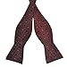 PenSee Mens Self Bow Tie Dark Red and White Dot Jacquard Woven Silk Bow Ties