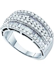 1.20CTW BAGGUETTE ROUND DIAMOND LADIES FASHION RING