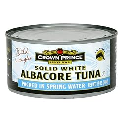 Crown Prince Natural Solid White Albacore Tuna in Water, 12-Ounce Cans (Pack of 12)