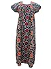 Blue Cotton Kaftan Circuler Print Maxi Dress Caftan Beachwear Dress
