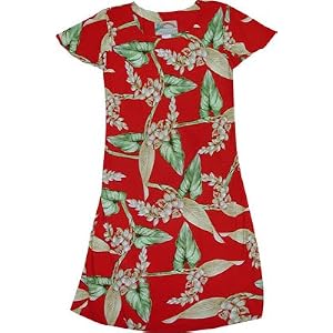 Shell Ginger Hawaiian Aloha Cap Sleeve Short Tank Dress