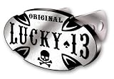 PlastiColor 002272R01 Lucky 13 Iron Cross Brushed Aluminum Hitch Plug