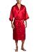 Intimo Men's Classic Satin Robe, Red, One Size Fits Most