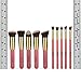 Soobest 10 Piece Synthetic Bristles Makeup Brush Set with Carry Bag - Pink