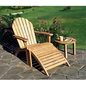 Three Birds Adirondack Chair, Canterbury Side Table and Foot Stool Set by Adirondack Furniture