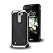 LG K7 Case, LG Tribute 5 Case, LG Treasure Case, LUXCA Faux Leather Armor [Heavy Duty] Drop Protection Hybrid Dual Layer Defender Cover for LG Treasure LTE LG K7 LG Tribute 5 (Black Dots)