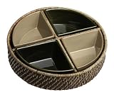 Pomerantz 4-piece Ceramic Serving Bowls In A Rattan Caddy