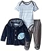 BON BEBE Baby-Boys Newborn Football Velour Hooded Jacket and Pant Set