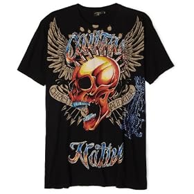 Christian Audigier Men's Big And Tall Short Sleeve Platinum T-Shirt