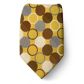 Mens BCBG Designer Silk Tie - Gold Brown