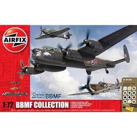 Airfix A50116 Battle of Britain Memorial Flight Collection - Spitfire, Hurricane & Lancaster 1:72 Scale Military Aircraft Gift Set including paint glue & brushes