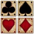 Diamonds, Hearts, Spades, Clubs Set by Celeste Peters 6"x6" Art Print Poster