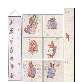 Beatrix Potter Growth Chart Cross Stitch Pattern