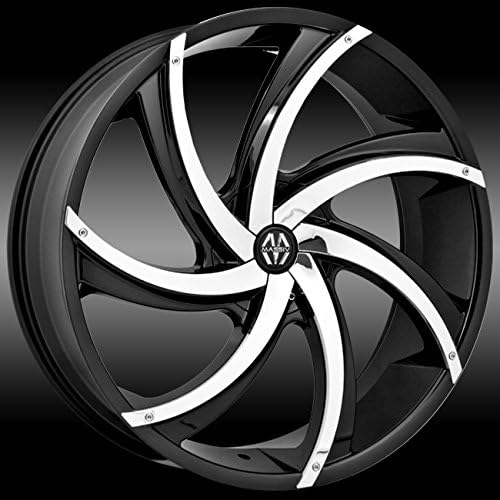 Massiv 920 Turbino 22x8.5 Black with Chrome Inserts Wheel / 5-115 5-127mm Bolt Pattern / +15mm Offset / 78.3mm Hub Bore