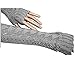 Senchanting Lady Winter Long Stretch Weave Knit Arm Warmer Fingerless Hollow Out Gloves (Light Gray)