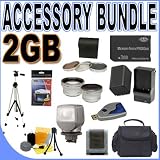 BigVALUEInc Accessory Saver Bundle for Sony Handycam HDD Hard Disk Drive Camcorders DCR-SR100 DCR-SR40 DCR-SR60 DCR-SR65 DCR-SR80 HDRS-R1 w/ 3 Piece Filter Kit - Extra FP-70 Rechargeable Battery - Quick-Rapid External Charger - 0.45x Wide Angle Lens - 2x Telephoto Lens - 2GB PRODuo Memory Stick - Compact Video Light Flash + More!