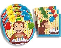 Curious George Birthday Party Supplies Set Large Plates & Napkins Tableware Kit for 16
