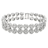 Tressa Sterling Silver Round Cut Colorless White Pave Set Cubic Zirconia Hypoallergenic Tennis Bracelet