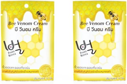 2 Sachets x Bee Venom Cream with Manuka Honey and Gold Glitter for Anti-aging 10 G.(Total 20g.)