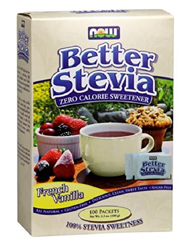 Now Foods French Vanilla Stevia, 75 Ct, 3 Pack