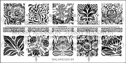 MESSY MANSION VR01 Nail Art Stamping Plate