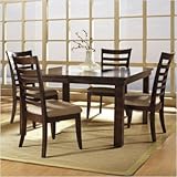 IMAGE OF Somerton Serenity Square Dining Table with Glass Center in Rich Brown