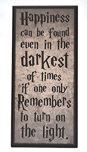 11.75″ x 5″ Quote from Harry Potter on a Plaque..Happiness (moss)