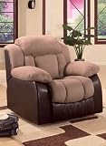 51MCsGA%2BCVL. SL160  Microfiber Plush/ Faux Leather Rocker/Recliner in Brown and Chocolate Finish
