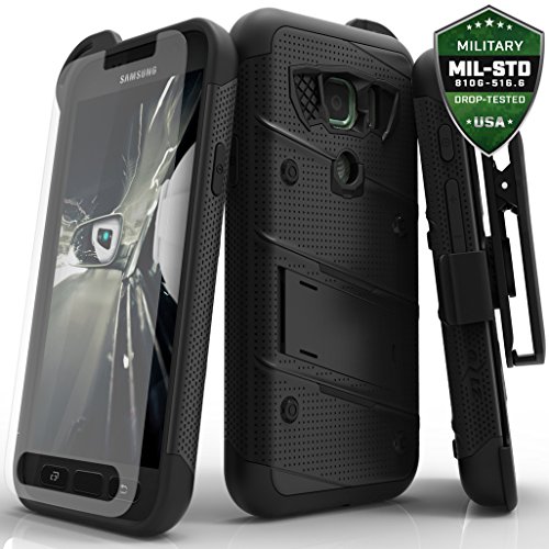 Samsung Galaxy S7 Active Case, Zizo [Bolt Series] w/ [Galaxy S7 Active Screen Protector] Kickstand [12 ft. Military Grade Drop Tested] Holster - G891