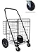 Premium Heavy Duty Metal Swivel Wheels JUMBO Folding Shopping Grocery laundry Cart with Extra Basket - BONUS: FREE CARGO NET