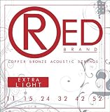 Red Strings Copper Bronze Acoustic Guitar Strings Custom Light
