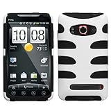 MyBat HTC EVO 4G Fishbone Phone Protector Cover - Solid Ivory White/Black
