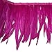 AMIZOB 2yards Natural Bleached Dyed Rooster Tail Feather Fringe Trim Craft Decoration (Rose)