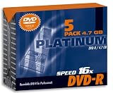 Platinum DVD-R DVD-Rohlinge 16x 5er Pack Jewel Case