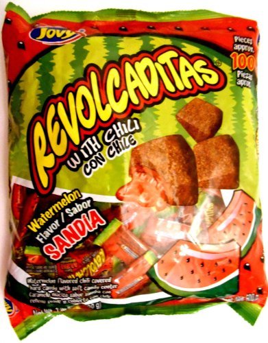 Revolcaditas Mexican Hard Candy with soft candy center Watermelon flavor 100 pcs