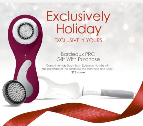 Clarisonic Pro Skin Care System Face Body Holiday Exclusive BORDEAUX Color Free Handle