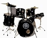 HB Drums BlackGold Solid Birch Drum Set Gold Hardware