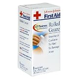 Johnson & Johnson First Aid Rolled Gauze, 4 Inch, 1 Roll (Pack of 6)