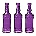 Luna Bazaar Small Vintage Glass Bottle Set (6.5-Inch, Purple, Calista Cylinder Design, Set of 3) - Flower Bud Vase for Home Décor and Wedding Centerpieces