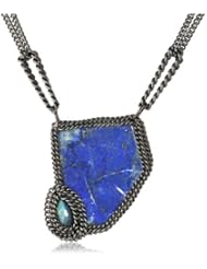 Annie Hammer Jewelry Lapis and Labradotire Necklace, 15"