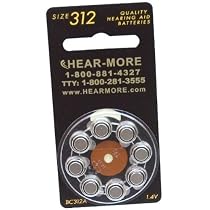 Hear-More Quality Hearing Aid Batteries by Rayovac - Size 312 (Package of 8)