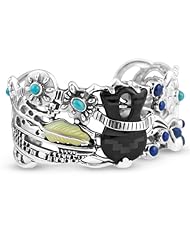 Fritz Casuse Sterling Silver Multi-Gemstone Indian Market Cuff Bracelet, Size Medium