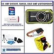 Pentax Optio W90 12.1 MP Waterproof Digital Camera with 5x Wide Angle Zoom and 2.7-Inch LCD (Green) + Water Splash Pack # 2